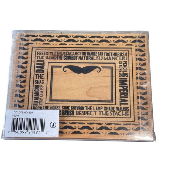 Mustache Themed Rubber Stamp Block For Crafting & Scrapbooking - Picture 1 of 2